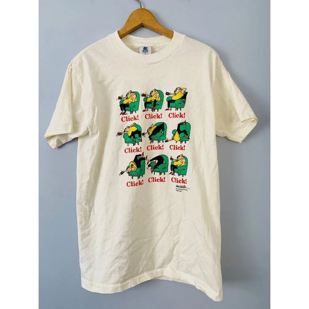 Vintage 1990s Johnson Signature Click Cartoon T-shirt, 1991, Size Large, USA - Picture 6 of 8